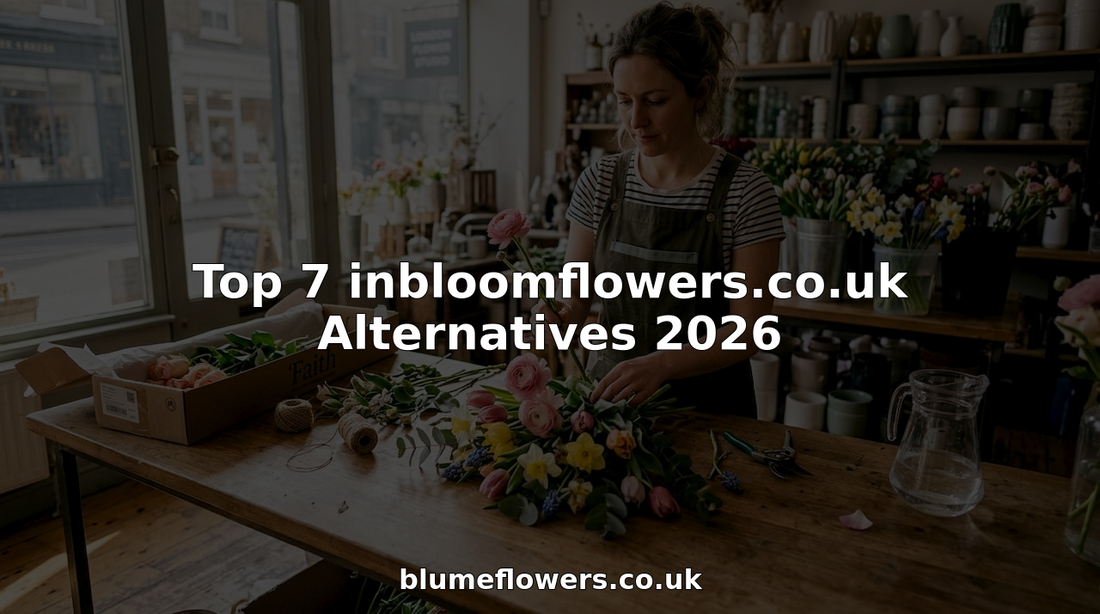 Florist arranging fresh spring flowers in studio