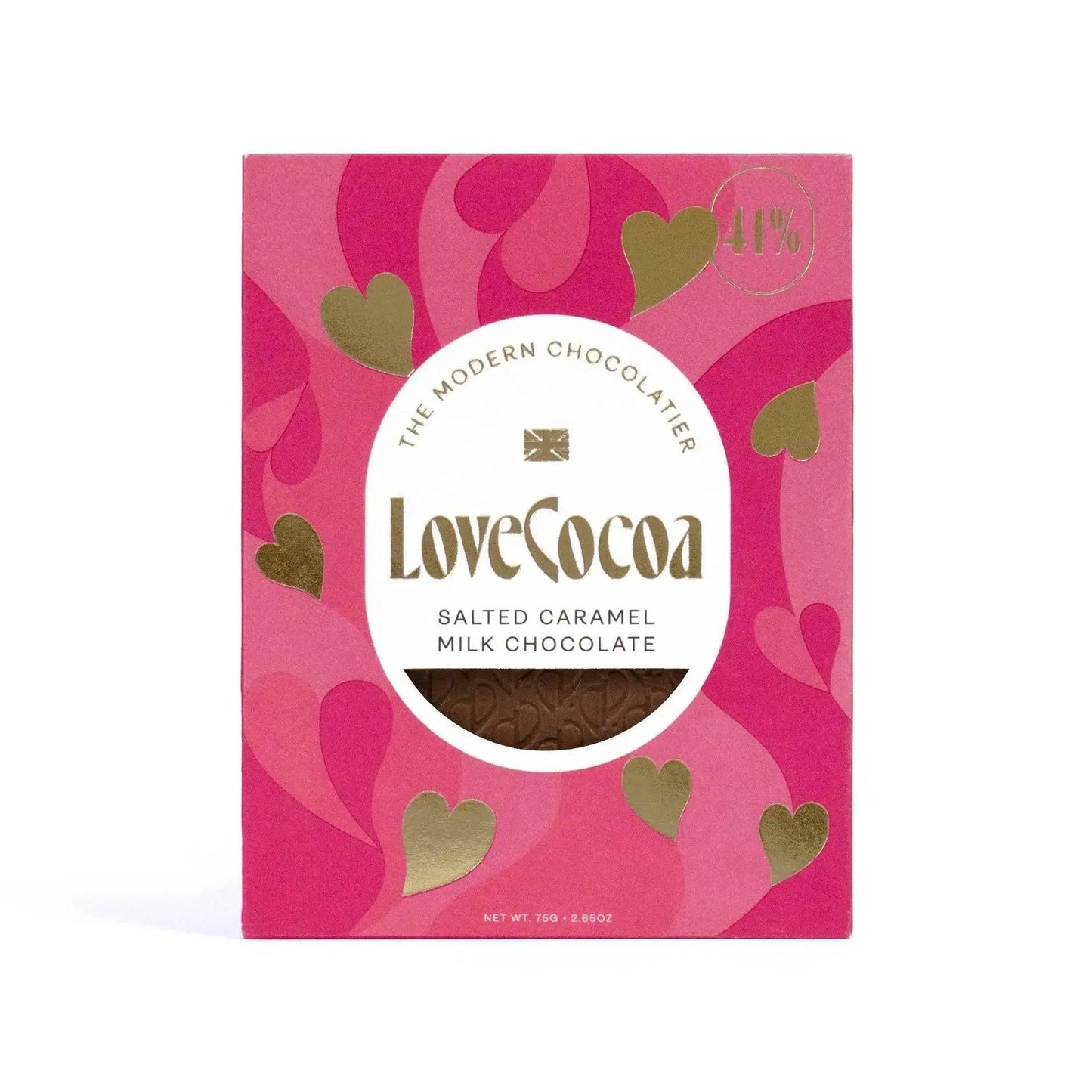 Hearts Salted Caramel Milk Chocolate Bar Blume Flowers.