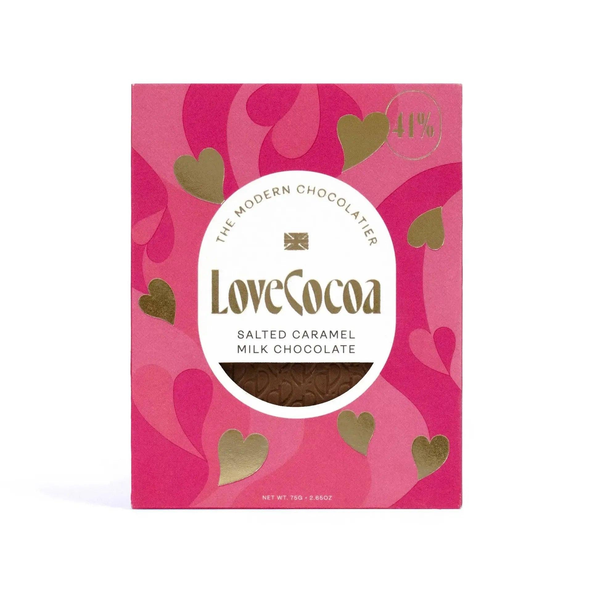 Hearts Salted Caramel Milk Chocolate Bar Blume Flowers.