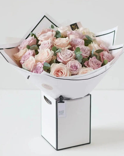 Beautifully Simple Luxury Pink Rose Bouquet - By Blume Flowers