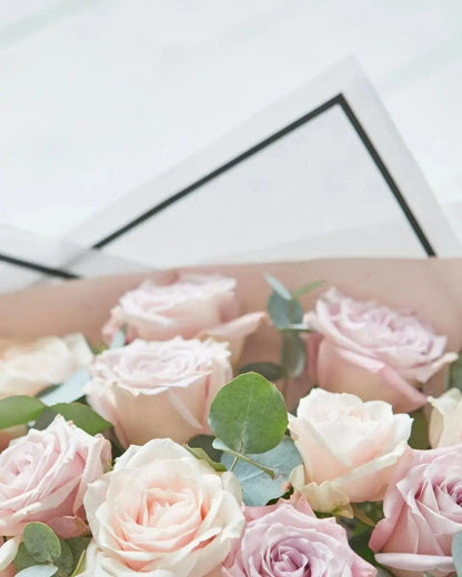 Beautifully Simple Luxury Pink Rose Bouquet - By Blume Flowers