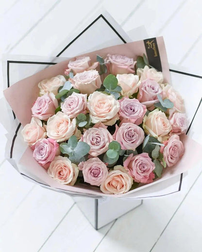Beautifully Simple Luxury Pink Rose Bouquet - By Blume Flowers