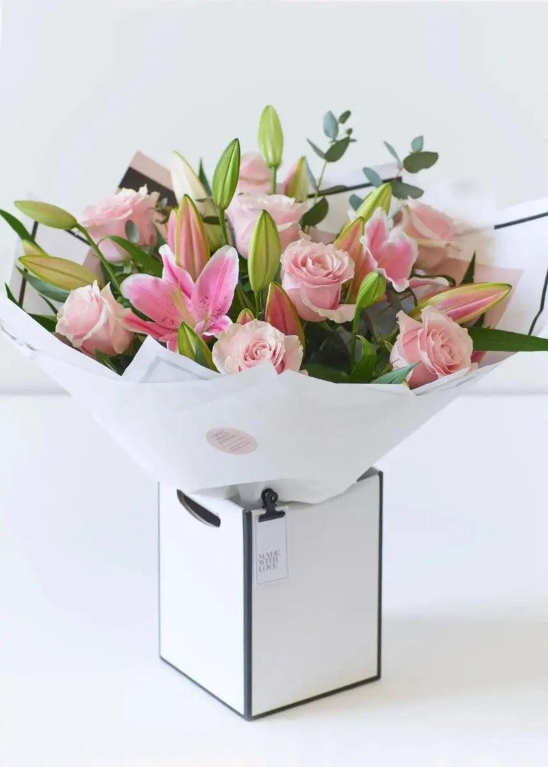 Beautifully Simple Luxury Pink Rose & Lily Bouquet