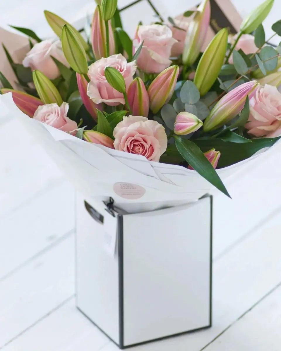 Beautifully Simple Luxury Pink Rose & Lily Bouquet - By Blume Flowers