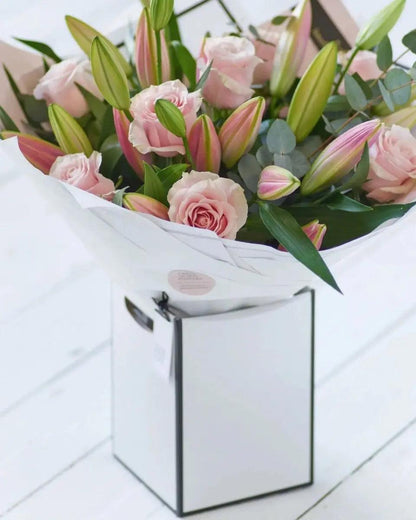 Beautifully Simple Luxury Pink Rose & Lily Bouquet - By Blume Flowers