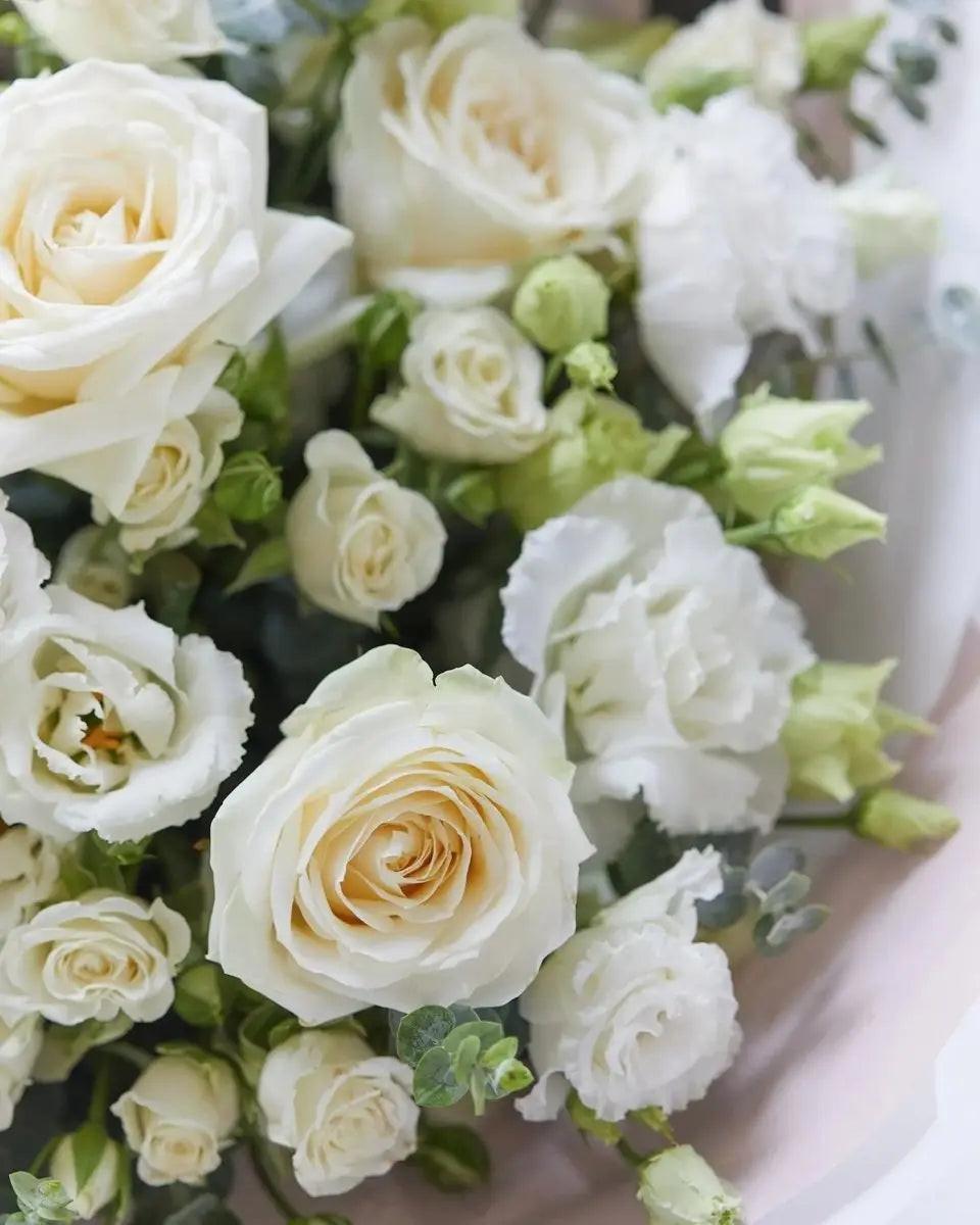Beautifully Simple Luxury White Bouquet - By Blume Flowers